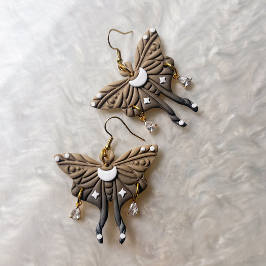 BROWN MOTH EARRINGS