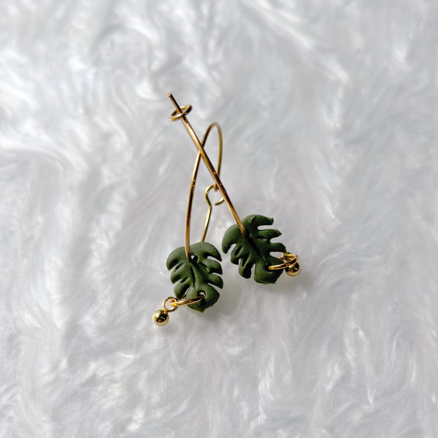 MONSTERA HOOP EARRINGS
