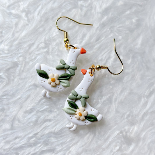 GREEN BOW GEESE EARRINGS
