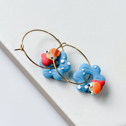 PONYO WATER HOOP EARRINGS
