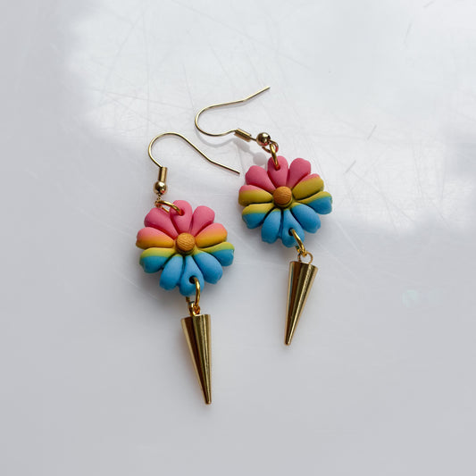 FLOWER EARRINGS (PAN FLAG)