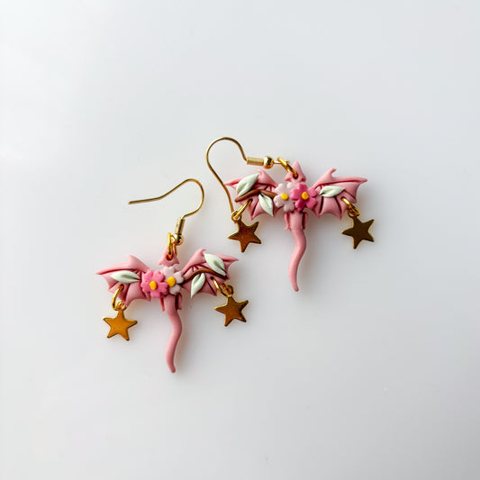 CHERRY BLOSSOM MINI DRAGON EARRINGS