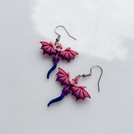 MINI DRAGON EARRINGS (BI FLAG)