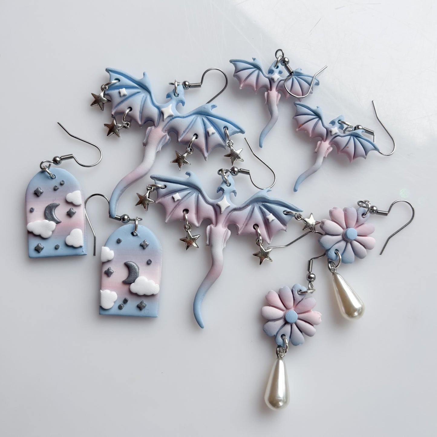 FLOWER EARRINGS (TRANS FLAG)