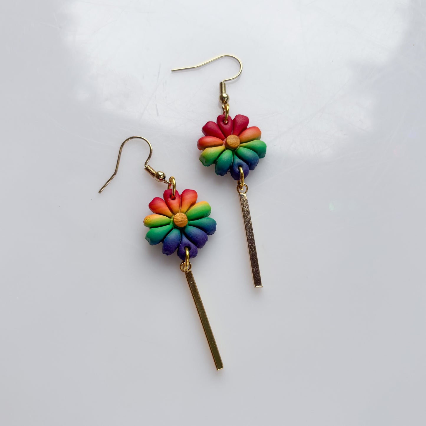 FLOWER EARRINGS (RAINBOW FLAG)