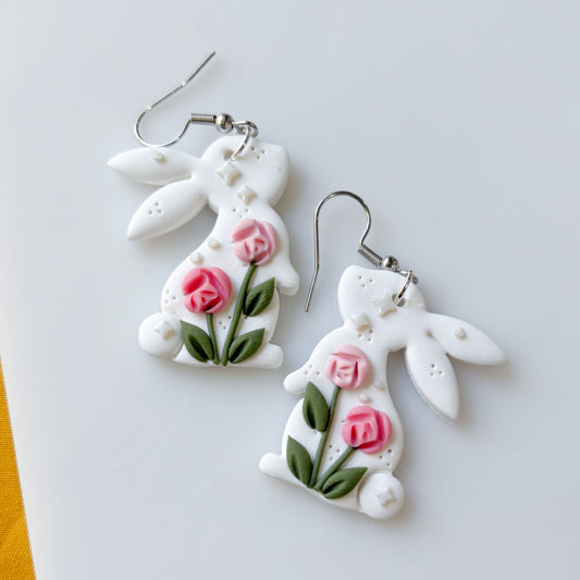 ROSE GARDEN RABBIT EARRINGS