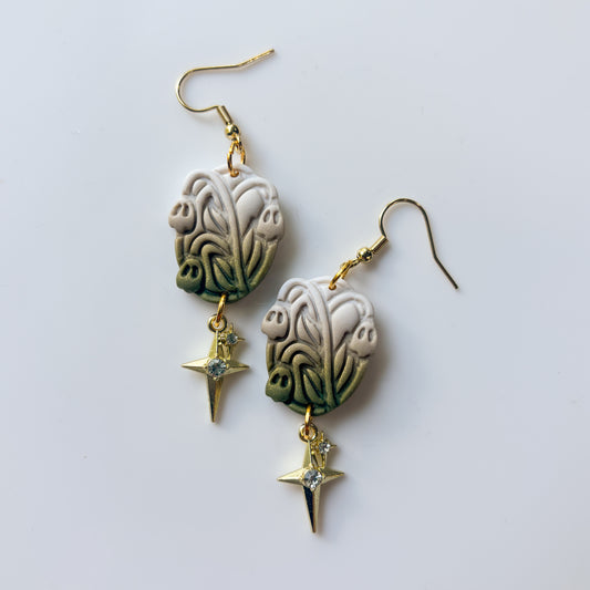 LILY OF THE VALLEY GHOST EARRINGS