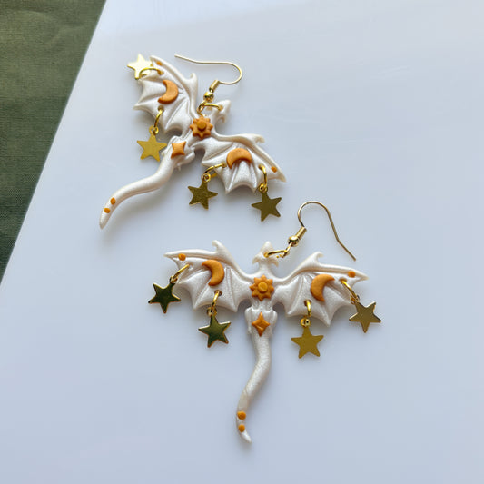 PEARLY SUN DRAGON EARRINGS
