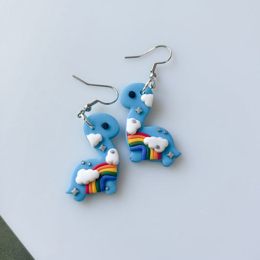 RAINBOW DINO EARRINGS