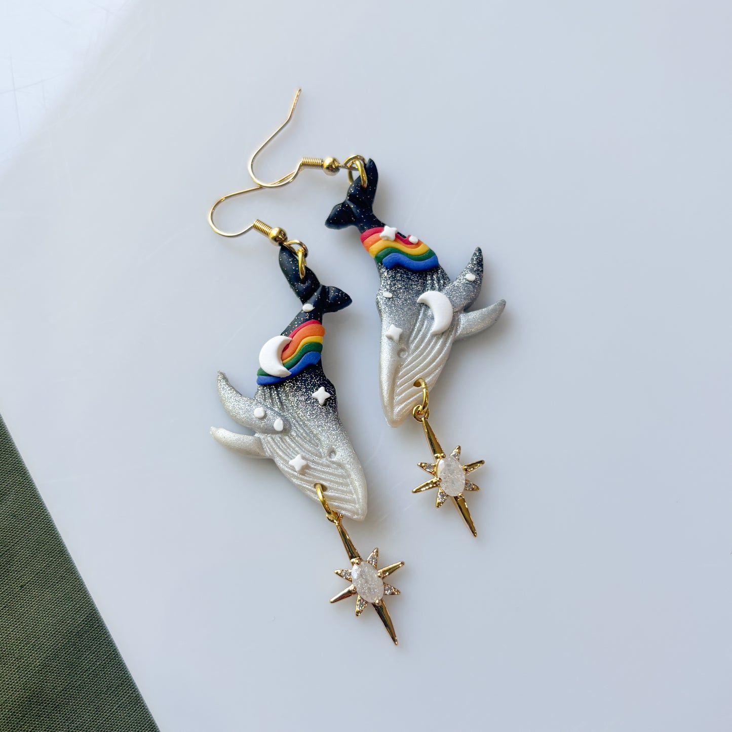 RAINBOW WHALE EARRINGS