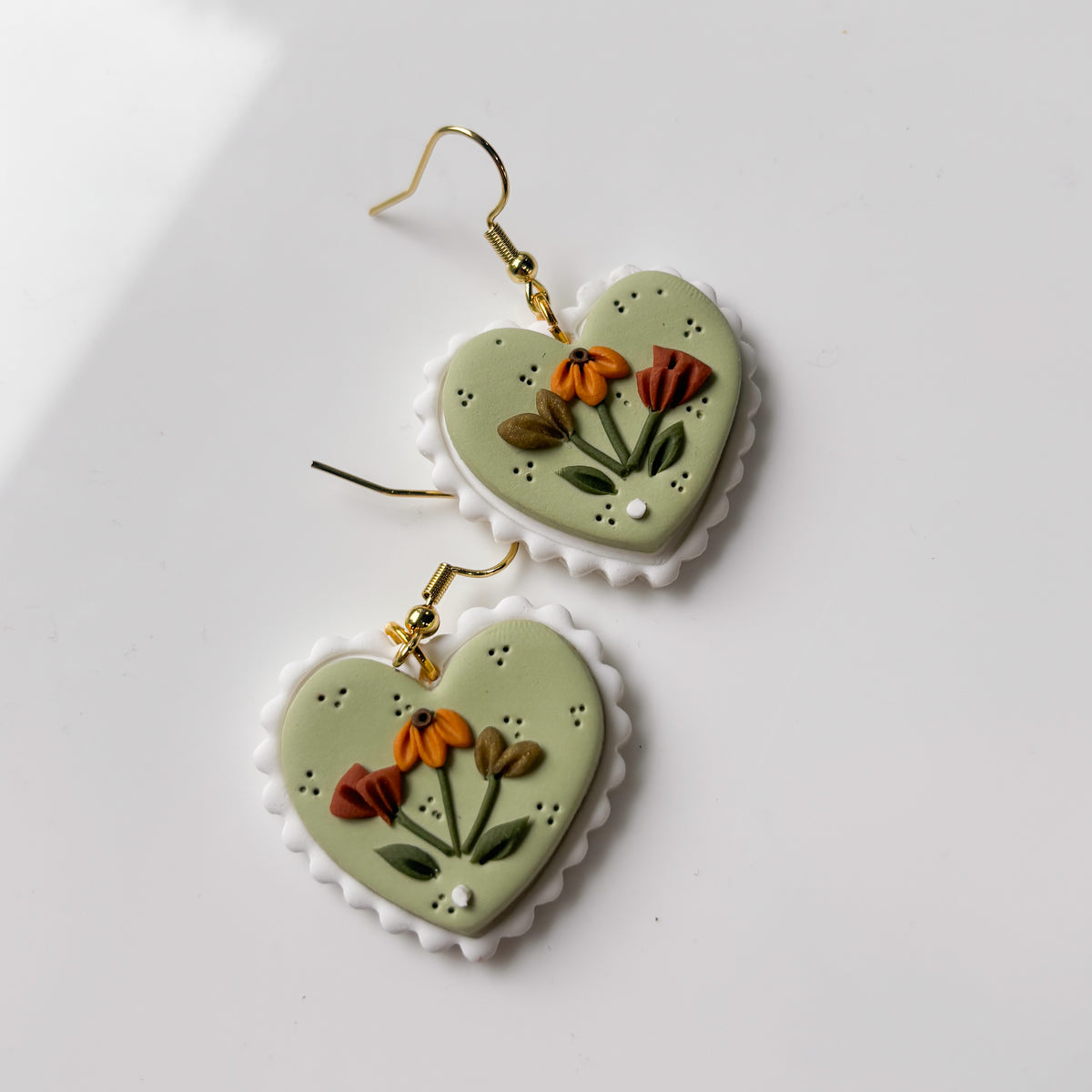 FALL FLORAL HEART EARRINGS