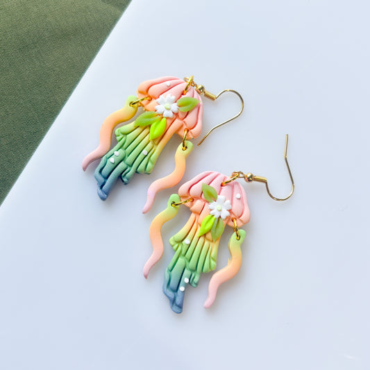 PASTEL RAINBOW JELLYFISH EARRINGS