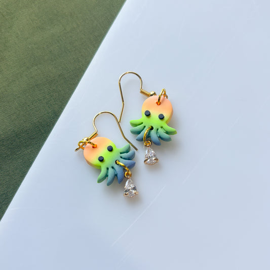 PASTEL RAINBOW OCTOPUS EARRINGS