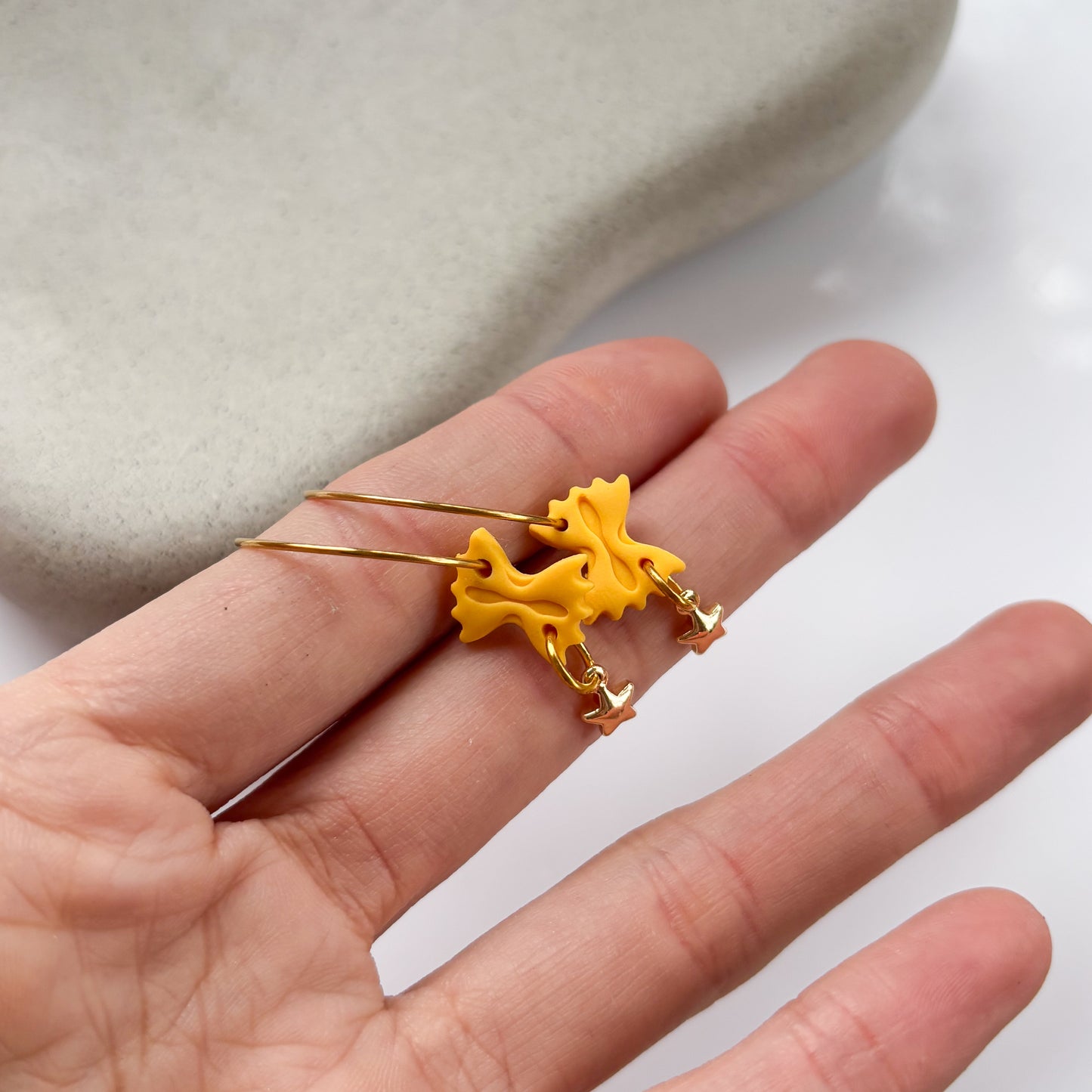 BOWTIE PASTA HOOP EARRINGS