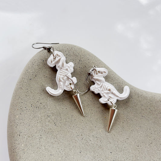 T REX SKELETON EARRINGS