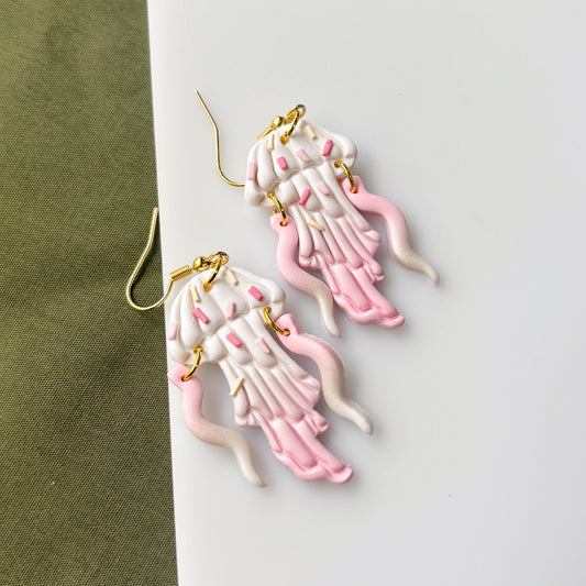 STRAWBERRY VANILLA SPRINKLE JELLYFISH EARRINGS