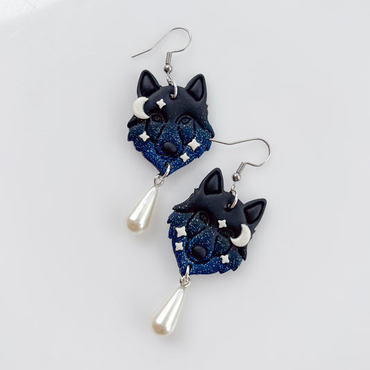 BLUE WOLF EARRINGS