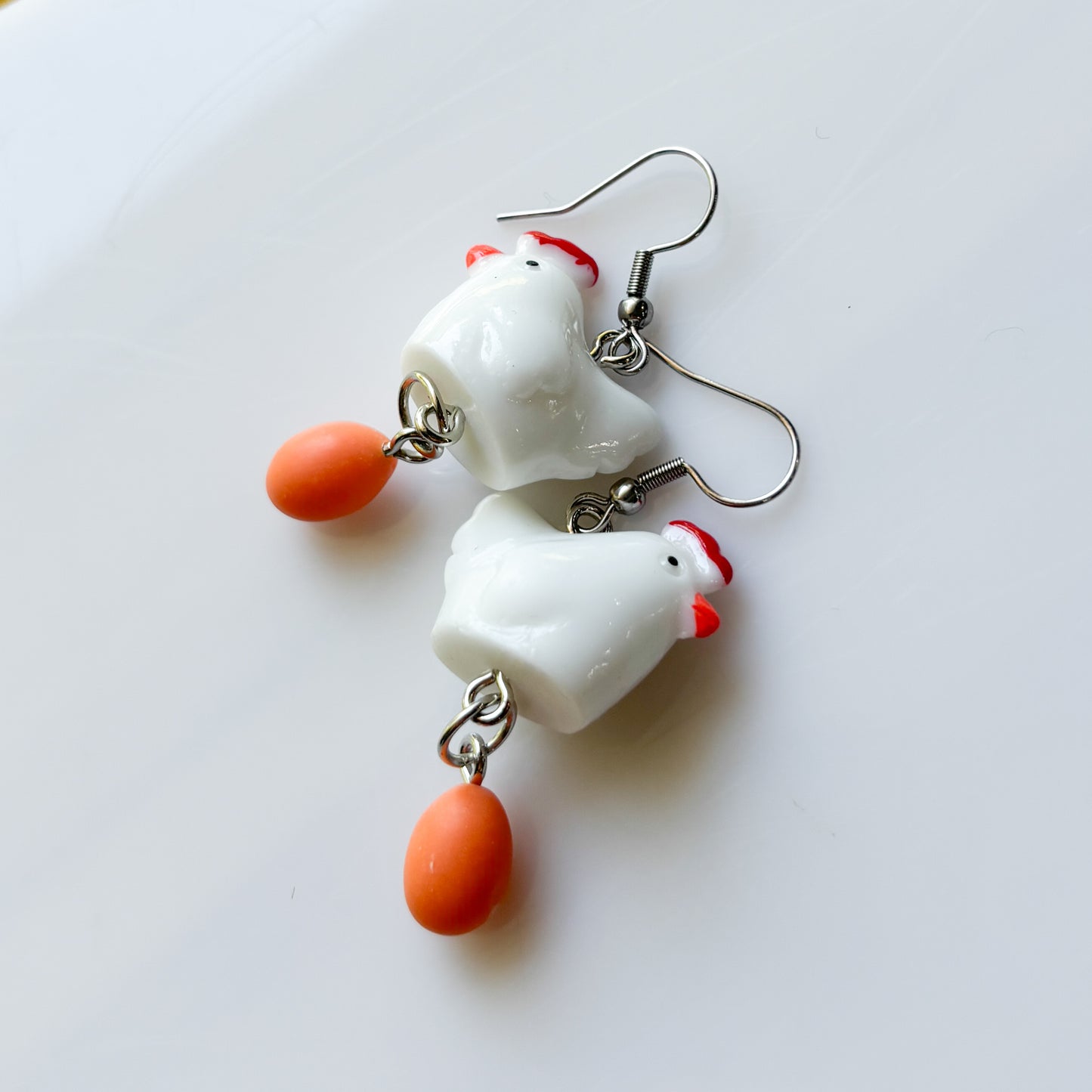 CHICKEN & EGG CHARM EARRINGS