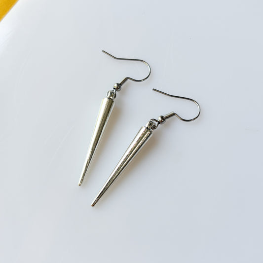 SILVER SPIKE CHARM EARRINGS (VERSION 2)