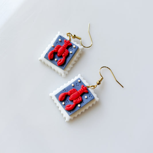 LOBSTER STAMP EARRINGS