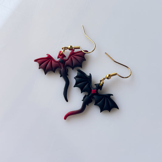GOTHIC ROSE DRAGON EARRINGS (MINI)