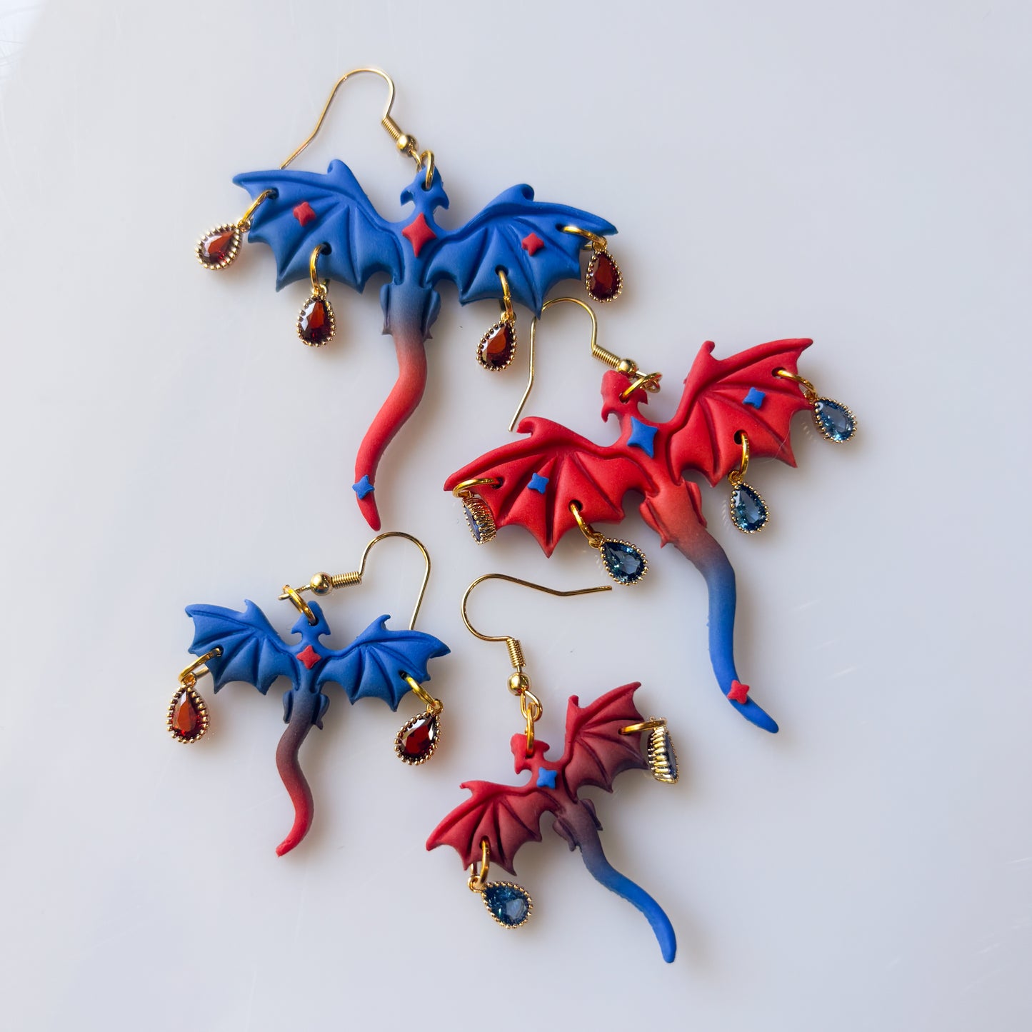 FIRE & WATER DRAGON EARRINGS (LARGE)