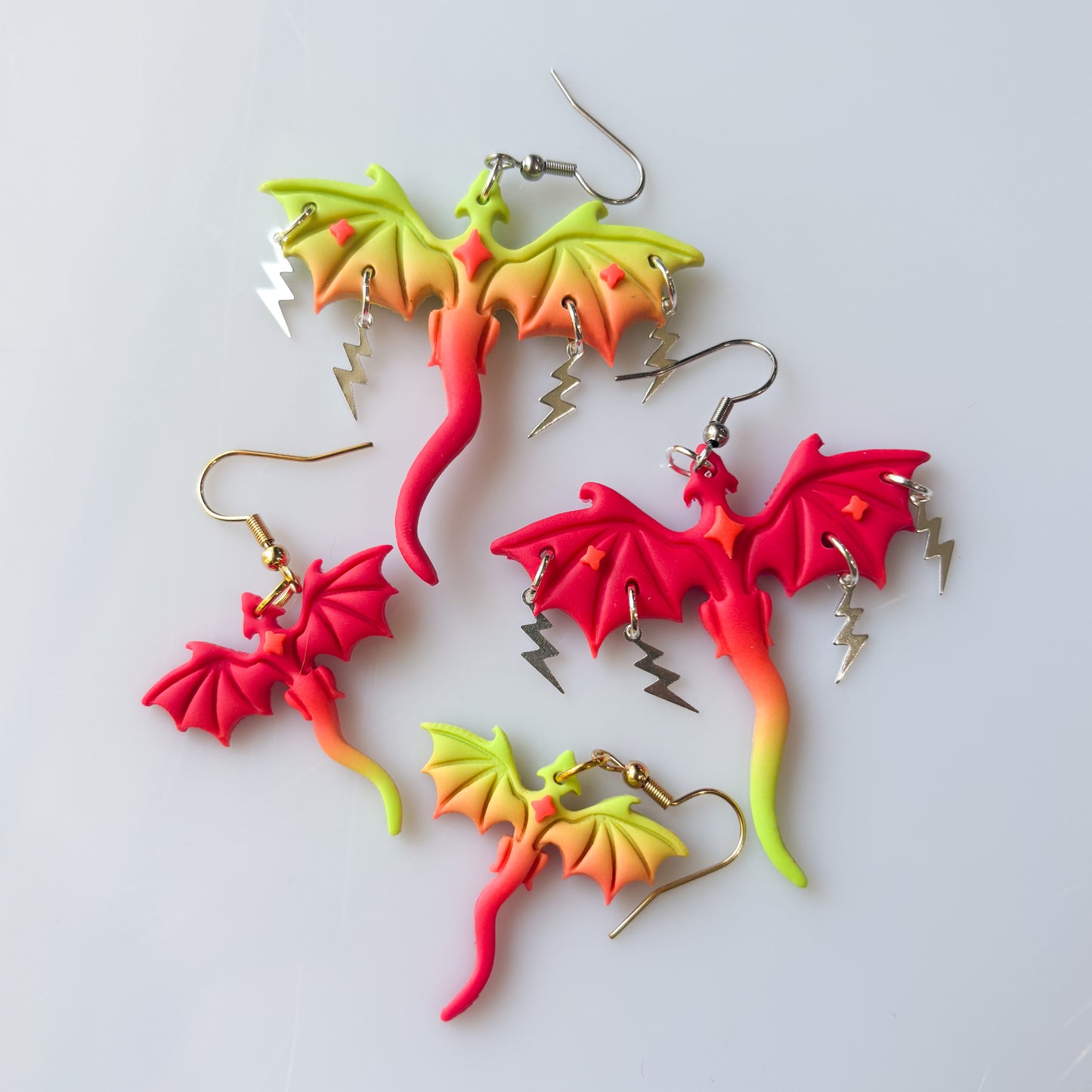 NEON DRAGON EARRINGS (LARGE)