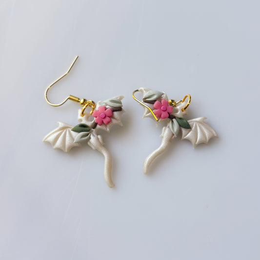 CHERRY BLOSSOM PEARLY DRAGON EARRINGS (MINI)