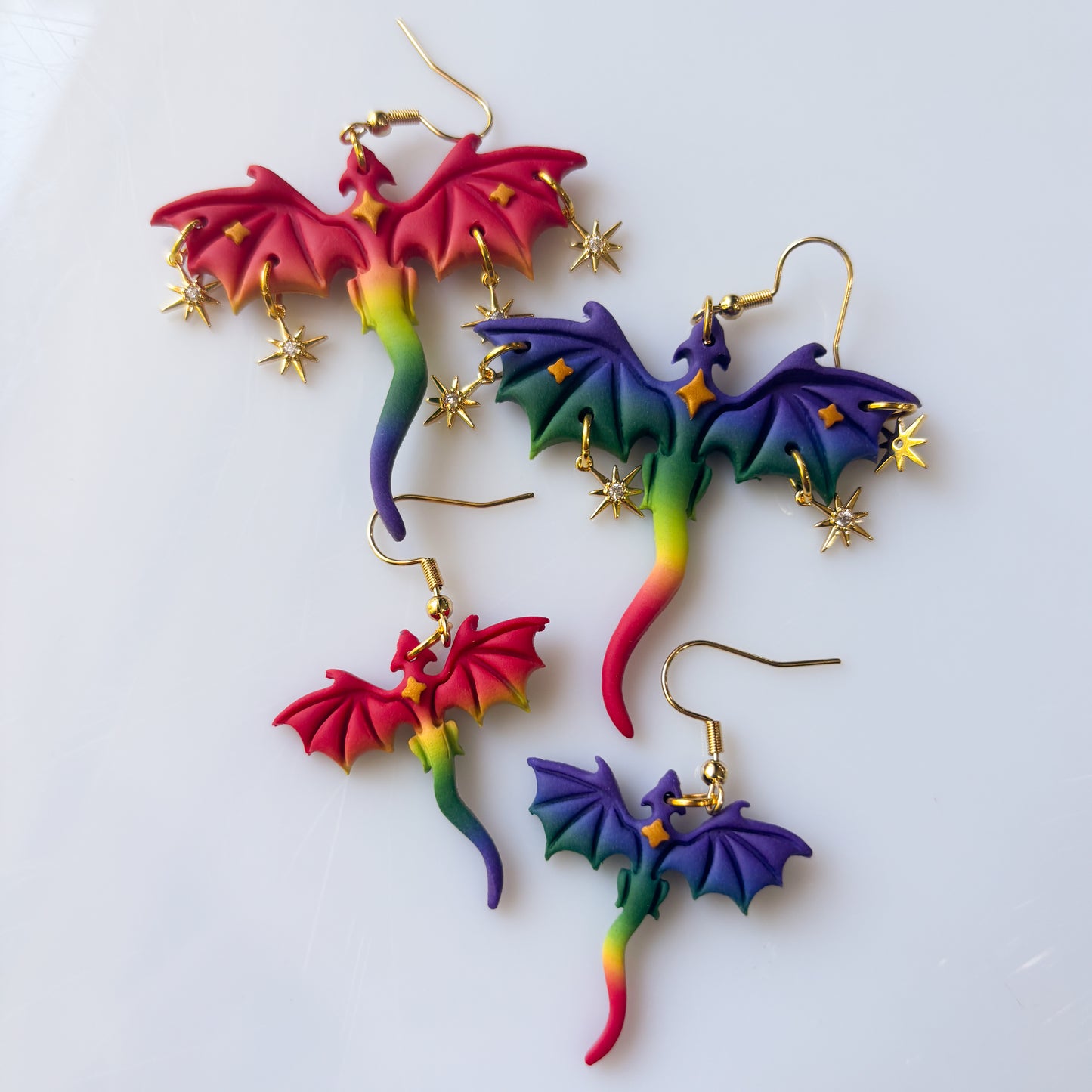 RAINBOW DRAGON EARRINGS (LARGE)