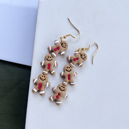 GINGERBREAD TRIO DROP EARRINGS