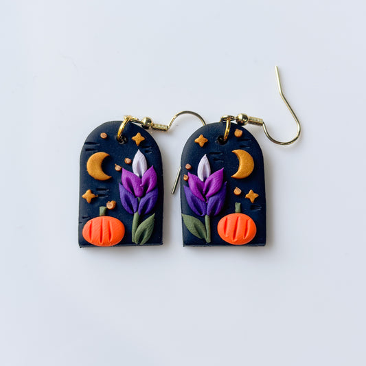 LAVENDER PUMPKIN PATCH ARCH EARRINGS
