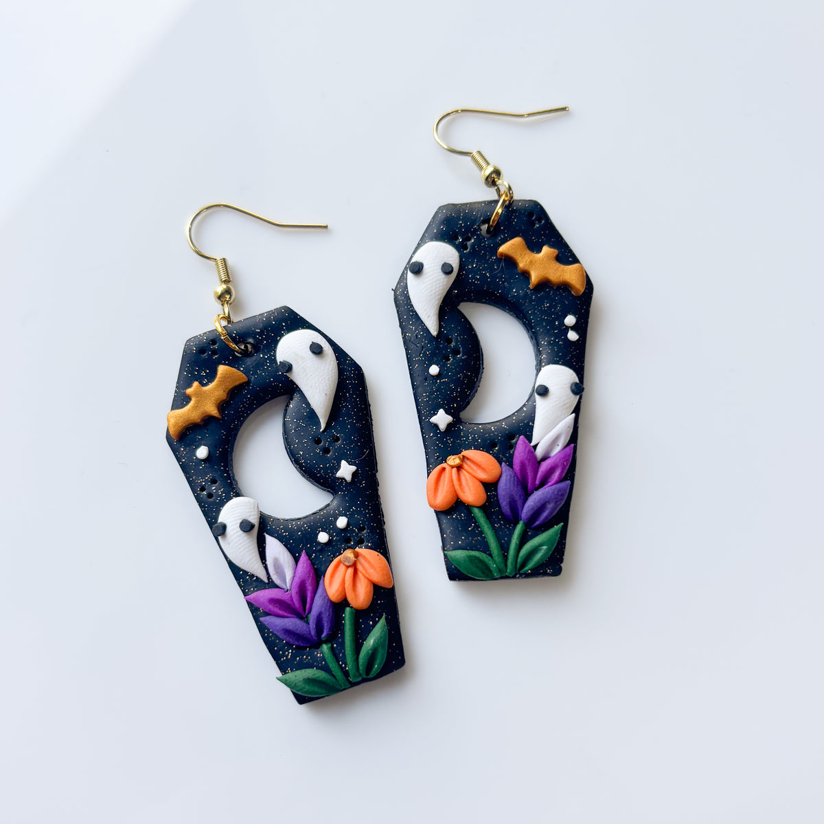 LARGE COFFIN EARRINGS