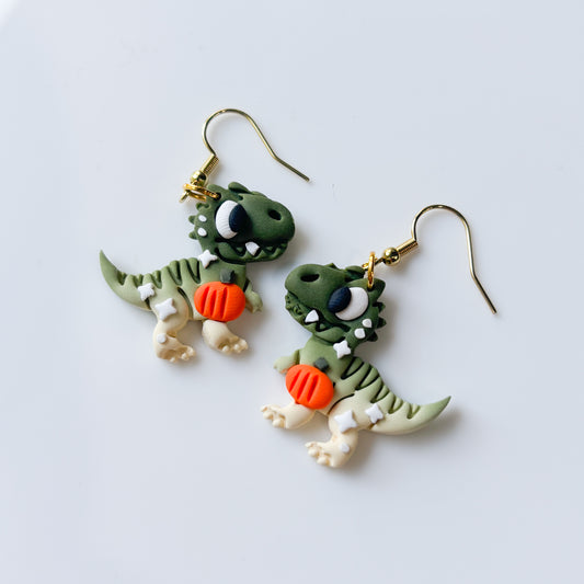 T REX PUMPKIN EARRINGS