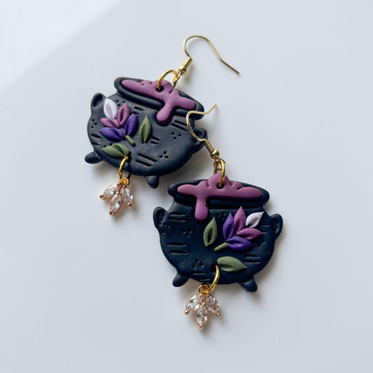 LAVENDER CAULDRON EARRINGS
