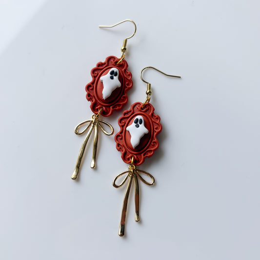 GHOST FRAME EARRINGS (BURNT ORANGE)