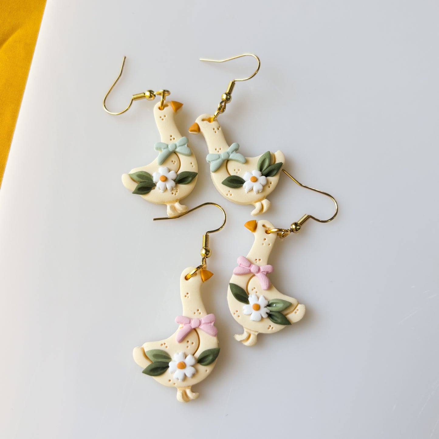 BLUE/GREEN GEESE EARRINGS