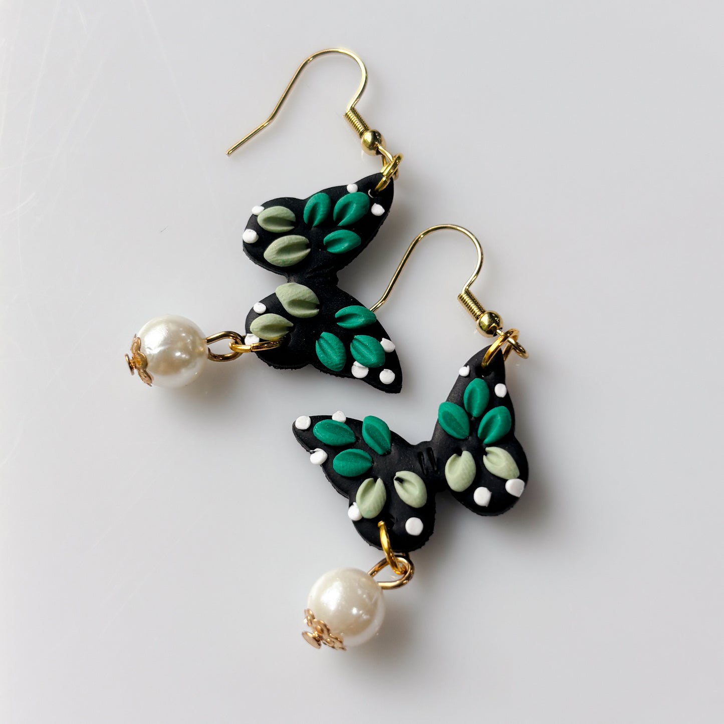 GREEN BUTTERFLY EARRINGS
