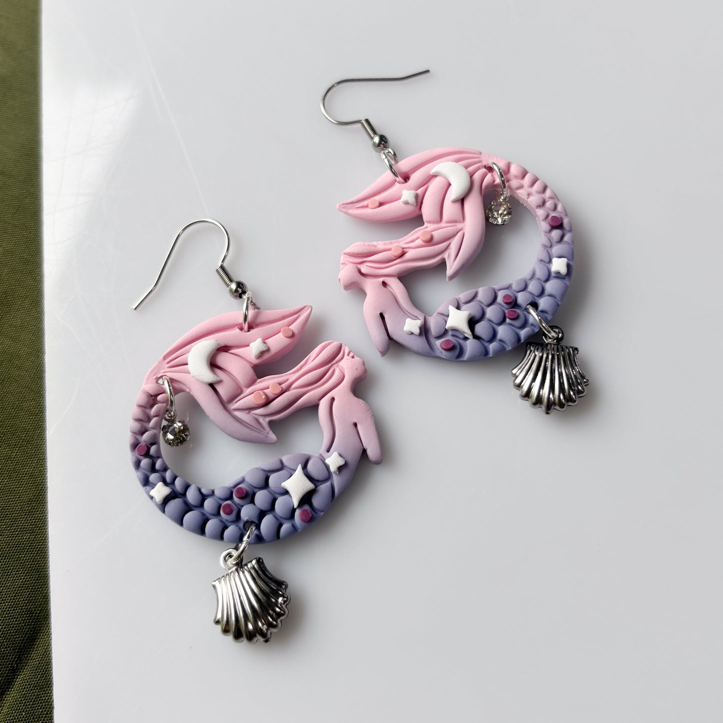 PINK PURPLE MERMAID EARRINGS