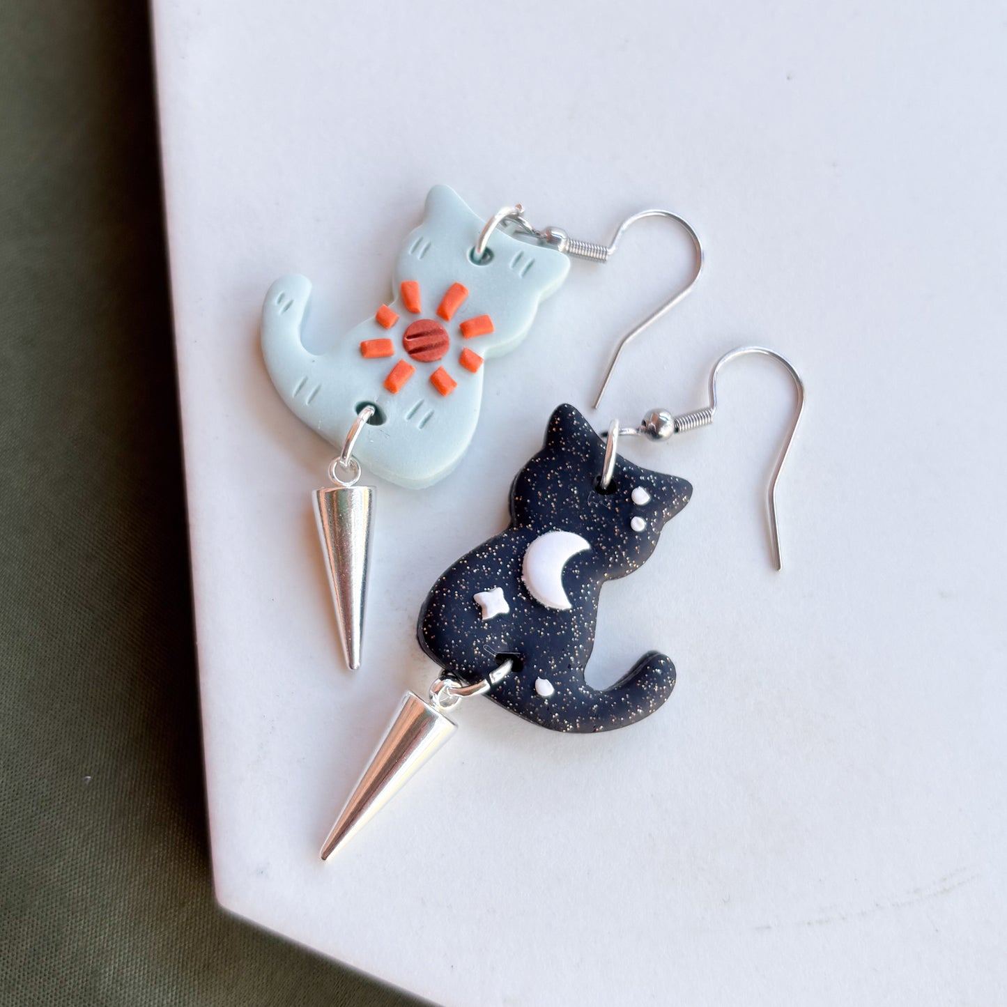 SUN & MOON CAT EARRINGS