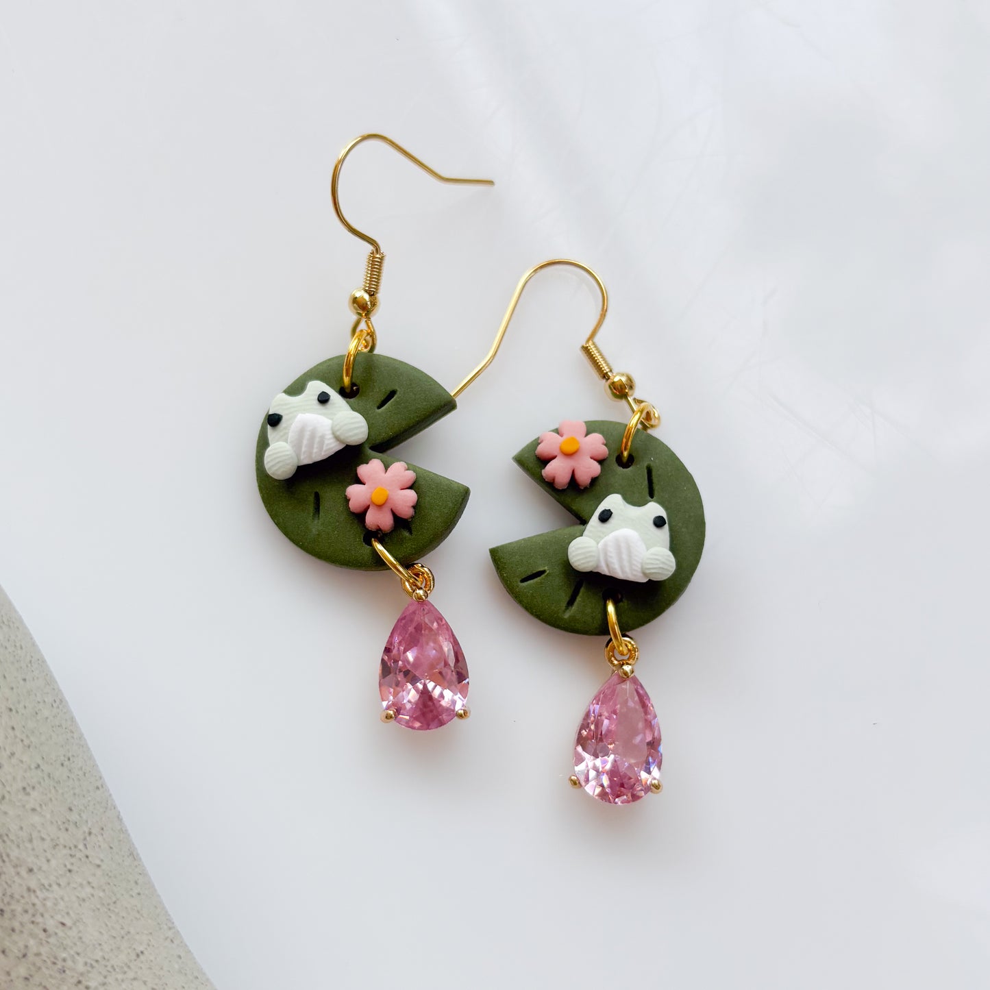 FROG ON LILYPAD EARRINGS