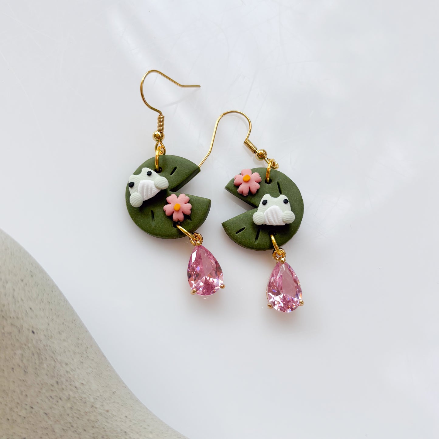 FROG ON LILYPAD EARRINGS