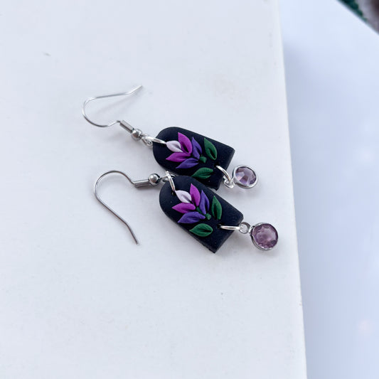 LAVENDER ARCH EARRINGS