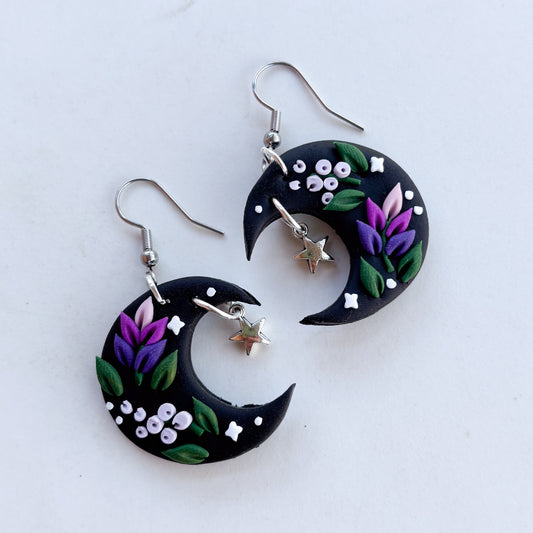 LAVENDER LILAC MOON EARRINGS (REGULAR)