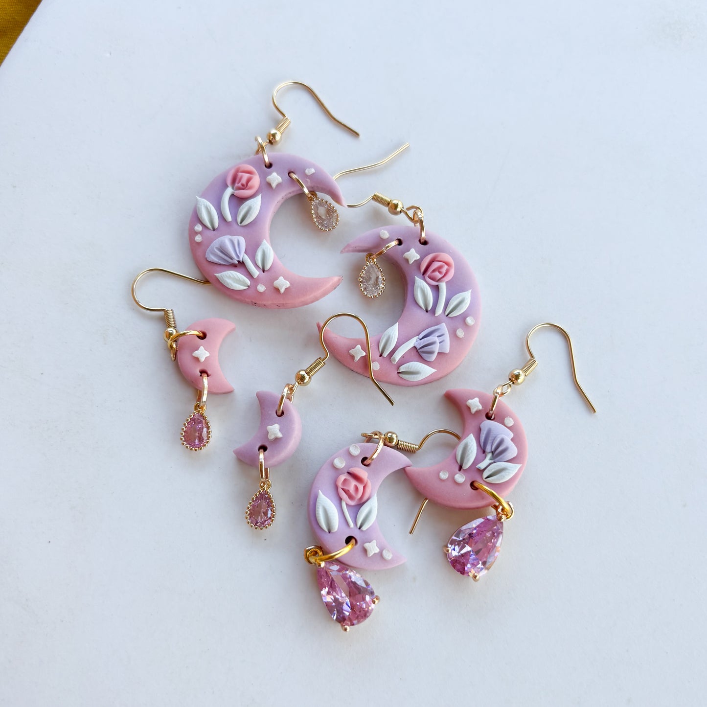 PINK & PASTEL MOON EARRINGS (MINI)