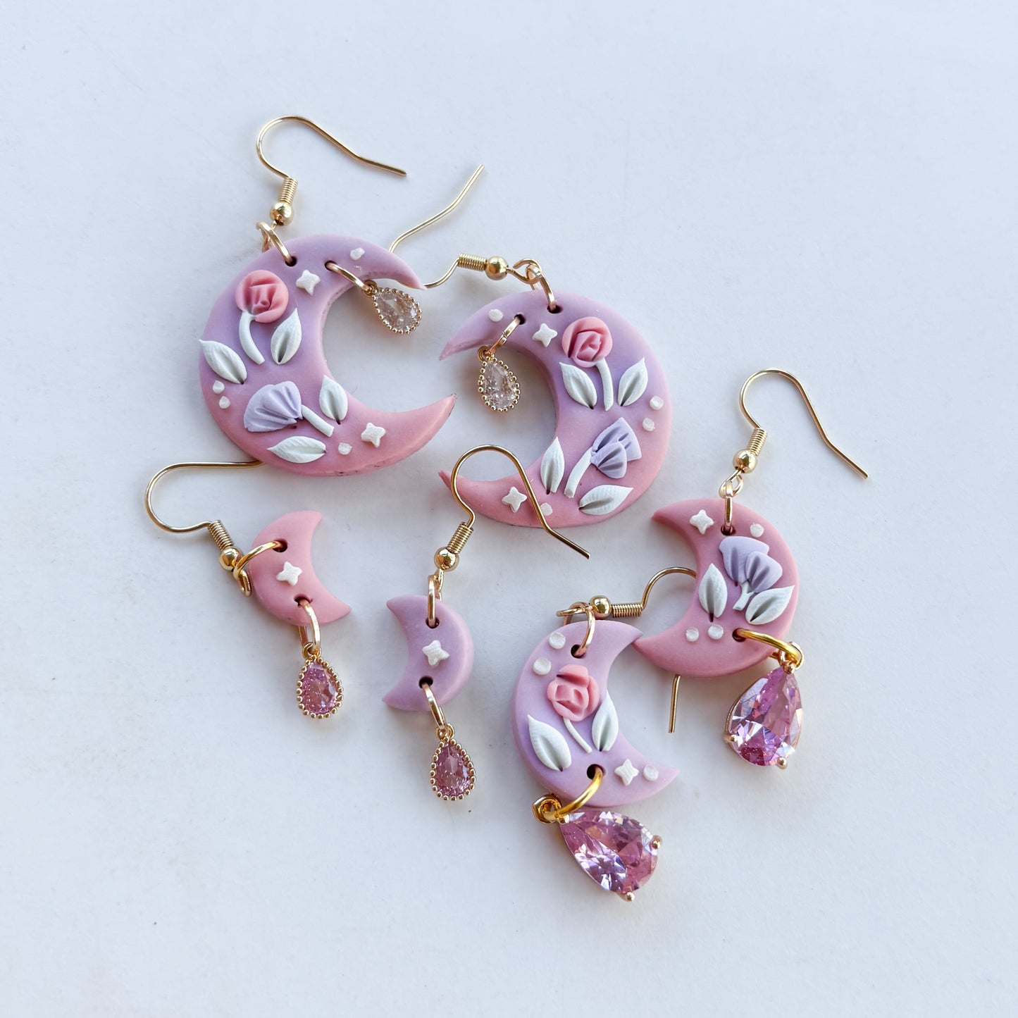 PINK & PASTEL MOON EARRINGS (REGULAR)