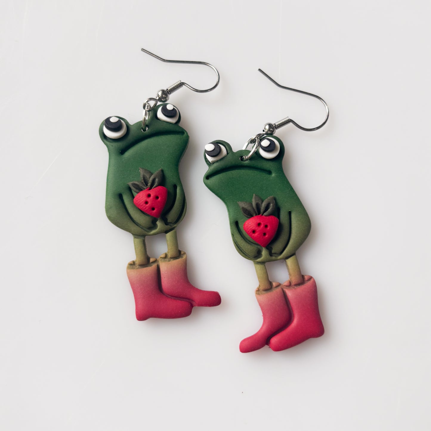 STRAWBERRY AWKWARD FROG EARRINGS