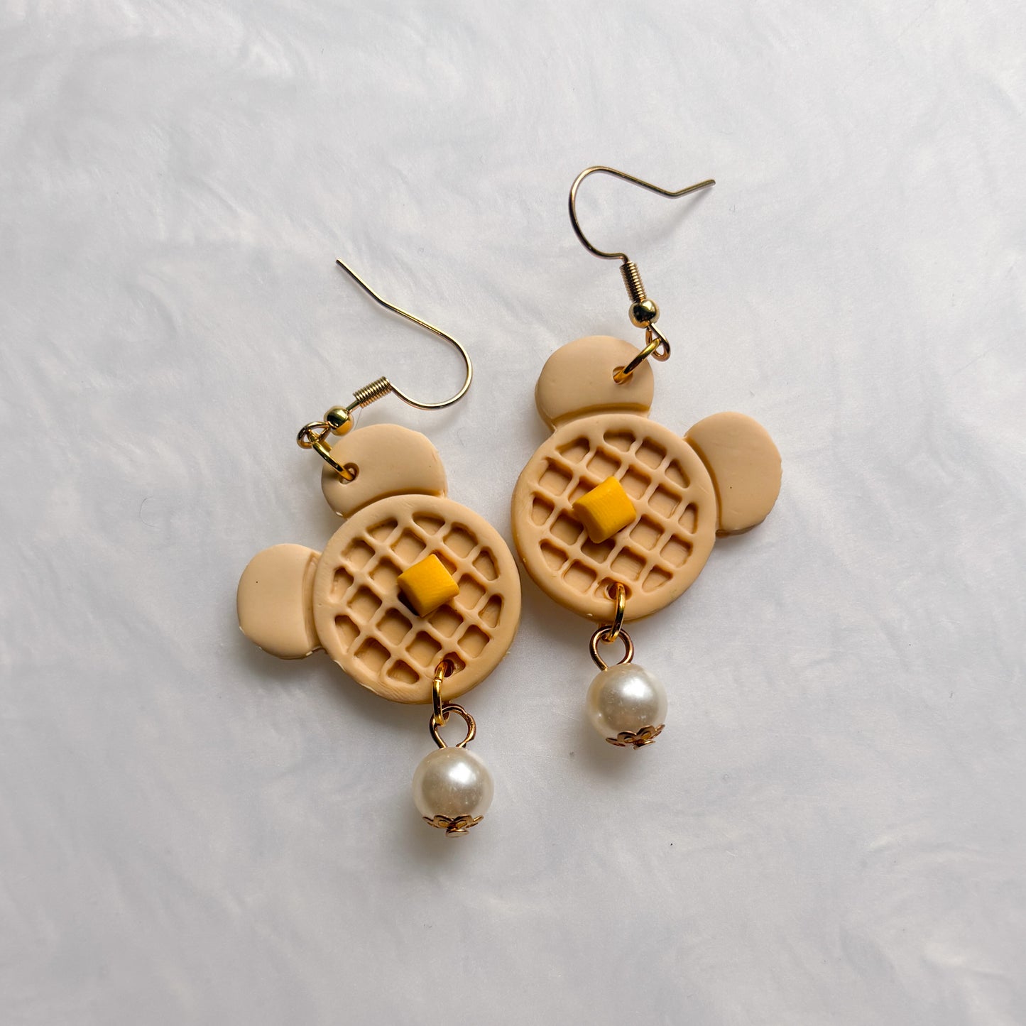 MOUSE EAR WAFFLE EARRINGS