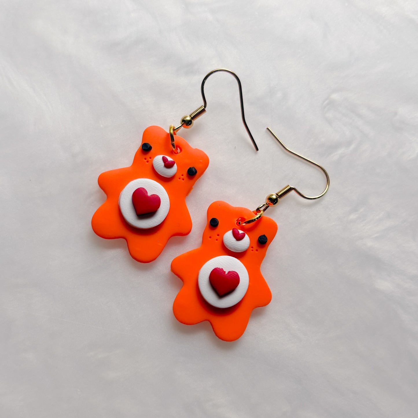TENDERHEART CARE BEAR EARRINGS