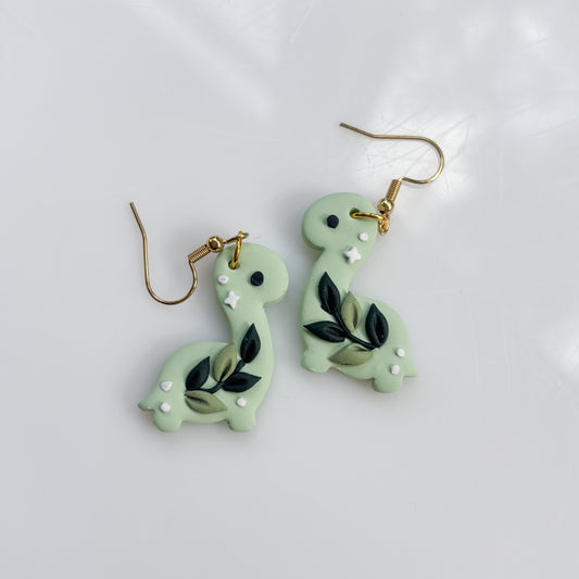 GREEN VINE DINO EARRINGS (BRONTO)