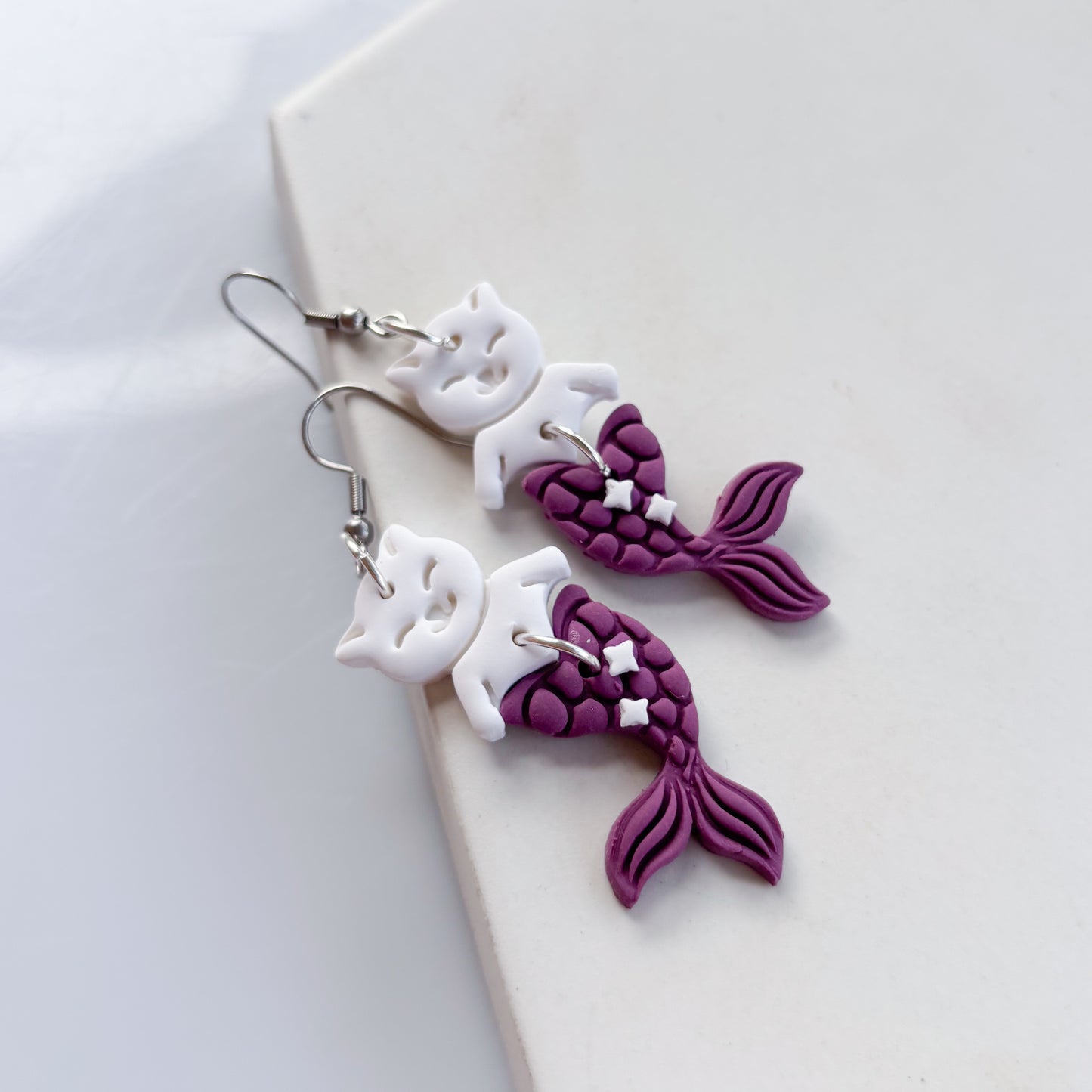 PURPLE CAT FISH EARRINGS